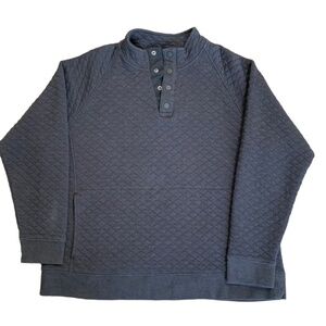 Eddie Bauer Blue Diamond Quilted High Collar Sweatshirt XL Athleisure Gorpcore